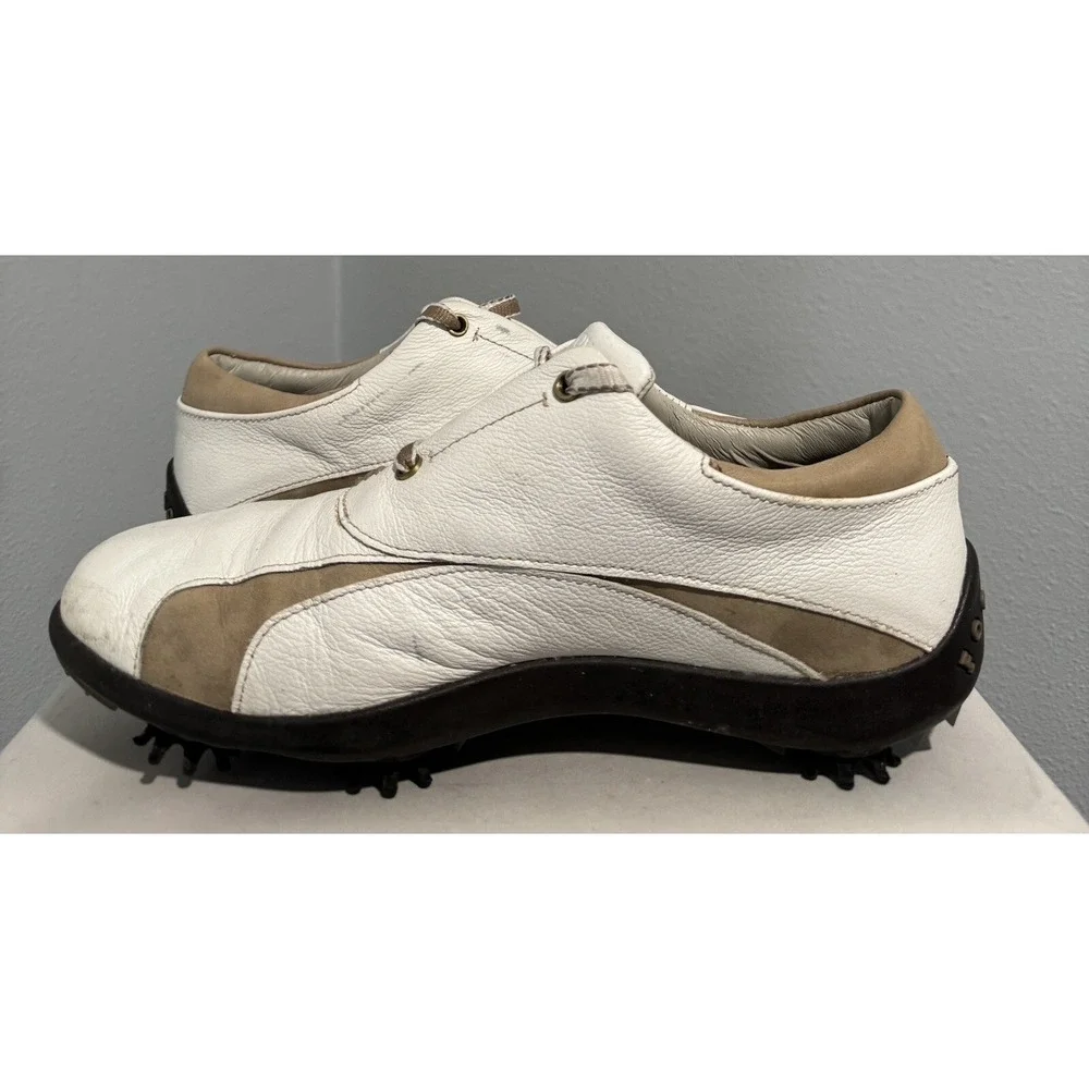 Women's Footjoy Golf Shoes Soft Spikes 97131 White Tan Size 7.5 M